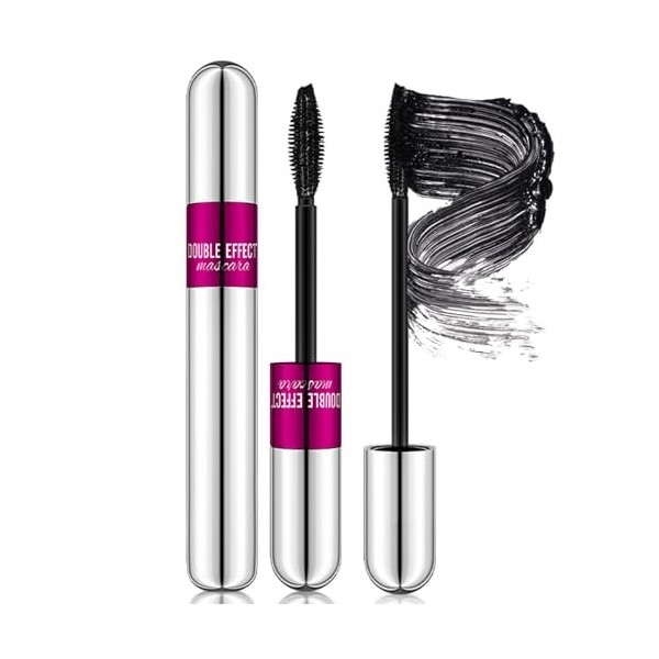 Mascara Waterproof Noir, Mascara Mega Length, Volume instantané et longueur extrême, Longue DuréE, sans bavure, Cils Plus Fou