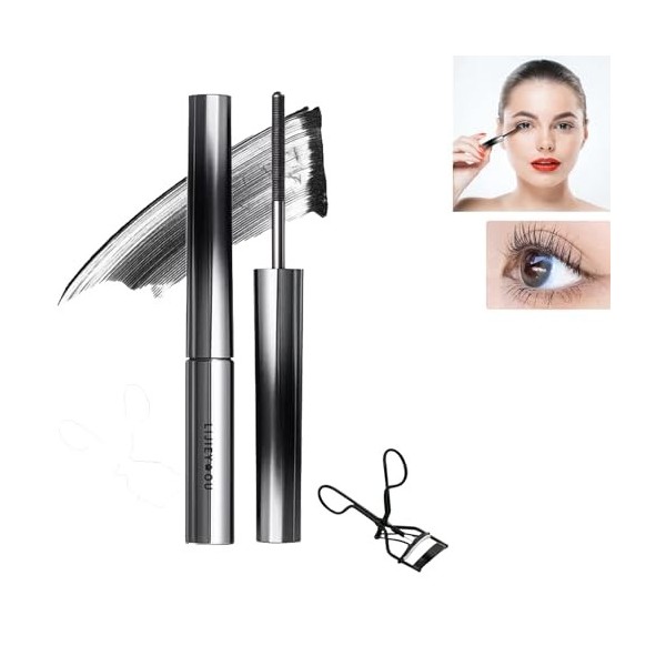 Judydoll - 3D Curling Eyelash Iron Mascara, Bristleless Washable Extra Slim Metal Mascara, Judy Doll Iron Brush Mascara, Wate