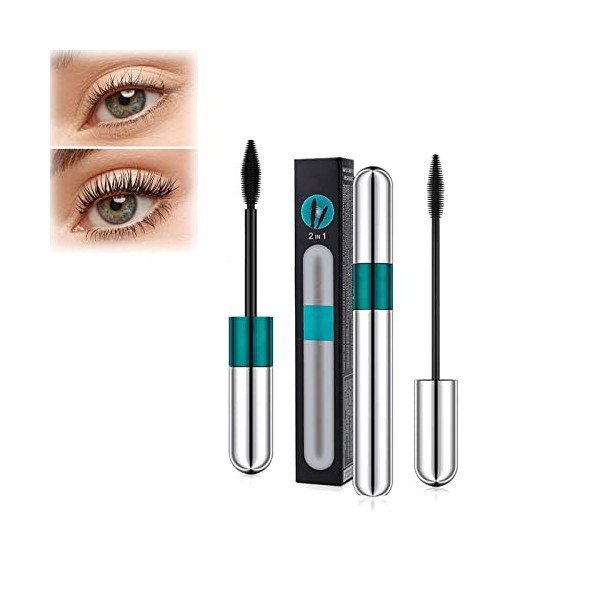 Mascara Lash Cosmetics Vibely, Mascara pour cils en fibre de soie 4D, Mascara 2 en 1 pour un effet naturel dallongement et d