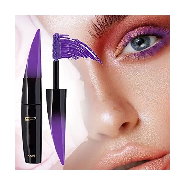 Générique Mascara à Sourcils 4 Couleurs Mascara imperméable Longue durée Noir Vert foncé Violet Bleu Mascara coloré Maison Su