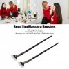 2pcs Mascara Fan Bent Brush Double Layer Empêcher Lagglutination Améliorer les Cils Inférieurs Fan Mascara Application Bross