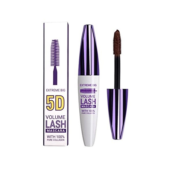 Mascara allongeant,Mascara allongeant épais en soie imperméable 5D - Mascara dextension cils longue durée pour des cils luxu