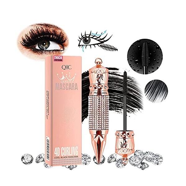 HAOHAG 4D Diamant Mascara Cils Volumateur et Allongeant Imperméable à l’eau Anti-transpiration Luxueusement Plus Épais Curlin