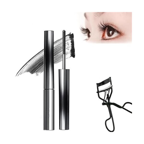 Mascara, mascara brosse, mascara cils frisés 3d, anti-taches, sans écaillage, longue durée, sans agglomération Color : Black