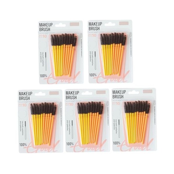 Brosse de cils 3-en-1 Spolies de cils réutilisables 50pcs Bouchons de mascara pliables Tobeurs dapplications de maquillage B