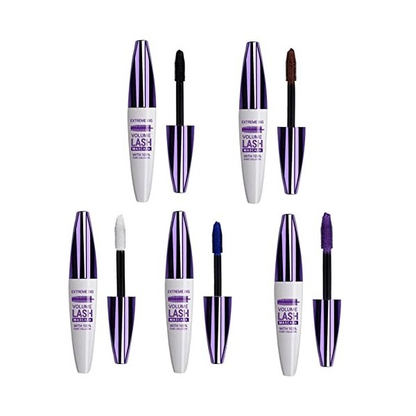 Mascara Imperméable - Fibre Mascara Allongement 5D Mascara Imperméable À Leau Et Anti-taches - Mascara À Cils En Soie 5D | L