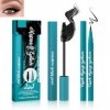 HOUSN Mascara et Eyeliner Set, Mascara Imperméable Noir, Liquide Eyeliner Imperméable, Mascara Fibreux plus Long, plus épais,