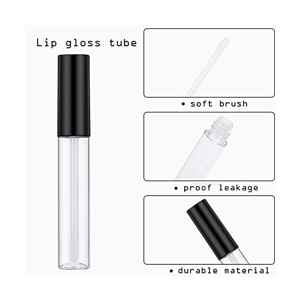 2 Tubes Mascara, 2 Tubes Eyeliner et 2 Tubes Lipgloss, 10ml Vide récipient en Plastique Voyage Set idéal pour Bricolage cosmé