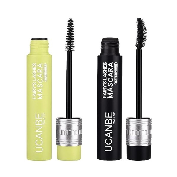 UCANBE Mascara Waterproof Noir pour Cils Volumineux, Longs, Recourbés et Durables - Mascara Effet Faux Cils Longue Tenue, Ant