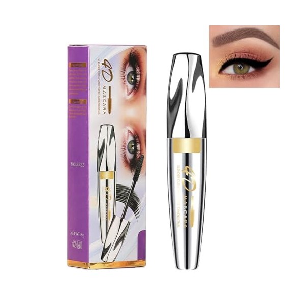 HOUSN Mascara Fibre de Soie 4D,Mascara Volume Noir Intense, Mascara Waterproof,Anti - agglomérant,Anti-taches,Tient Toute La 