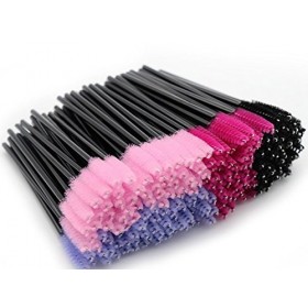 Lot de 100 brosses à mascara jetables pour les yeux - Multicolore