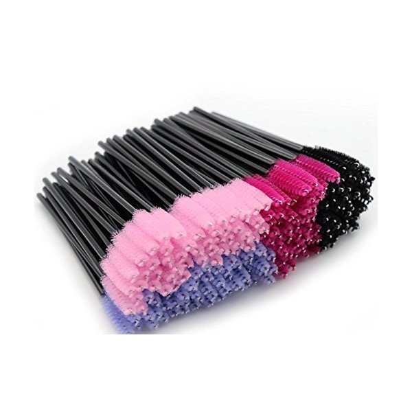 Lot de 100 brosses à mascara jetables pour les yeux - Multicolore