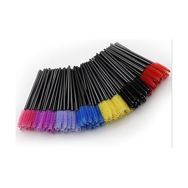 Lot de 100 brosses à mascara jetables pour les yeux - Multicolore