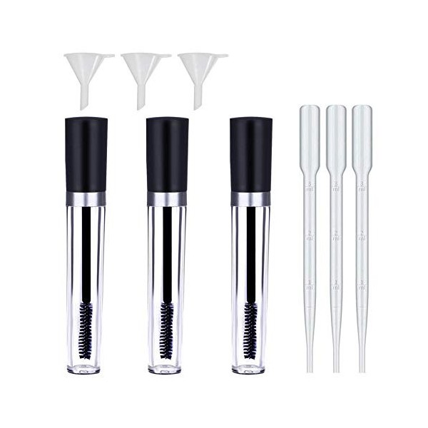 3 Pièces Videz Mascara Tube Avec Cils Baguette 3pcs Entonnoir 3pcs Transfert Pipettes Pour La Maison Et Lhuile De Ricin Voya