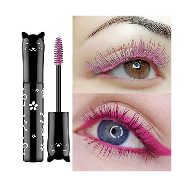 YUAEEEN Mascara Couleur de Fibre de Soie, Mascara Coloré Épaississant et Allongeant Imperméable, Fiber Lash Mascara Waterproo