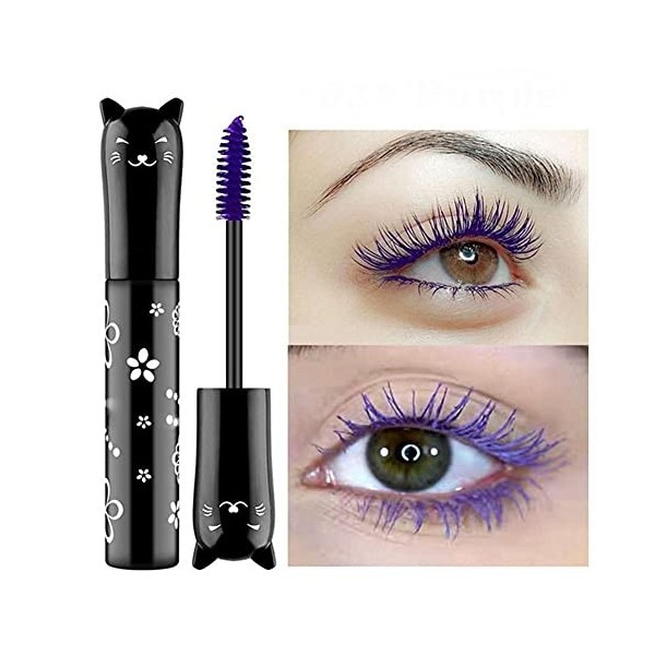 YUAEEEN Mascara Couleur de Fibre de Soie, Mascara Coloré Épaississant et Allongeant Imperméable, Fiber Lash Mascara Waterproo