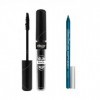 KIT MASCARA VOLUME NOIR PROFOND + CRAYON KHOL WATERPROOF ÉTANCHE BLEU MARINE TRÈS LONGUE TENUE kit de 2 produits 