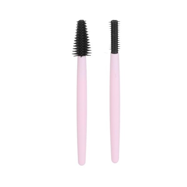 Brosse à Mascara à Sourcils en Silicone, Polyvalente, Facile à Nettoyer, Brosse à Mascara en Silicone Confortable, 2 Pièces, 