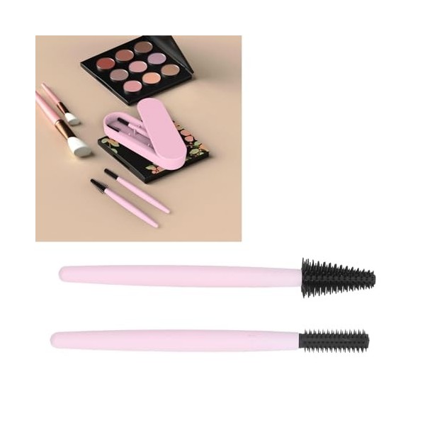 Brosse à Mascara en Silicone, 2 Pièces Brosse à Mascara à Sourcils en Silicone Souple Facile à Nettoyer Réutilisable Portable