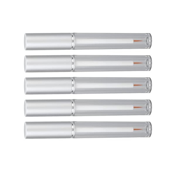 Lot de 5 Tubes de Mascara Vides de 3 Ml avec Couvercle en Aluminium Transparent, Flacons Compacts et Légers de Taille Voyage 