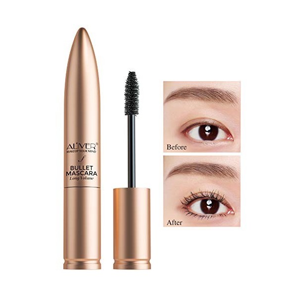 Mascara de Fibre de Soie 4D Noir, Faites des Cils Plus Longs, Plus épais et Courbés, Imperméable, Sans Grumeaux, Longue Durée