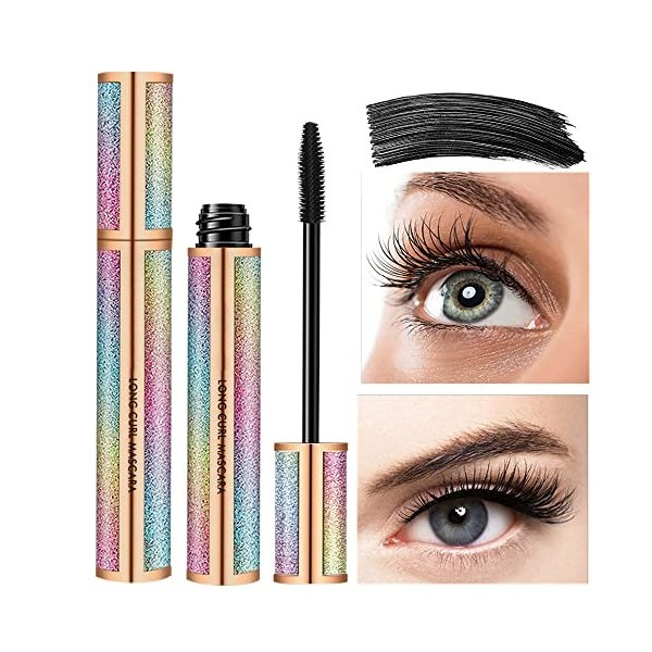 4D Silk Fiber Lash Mascara, Waterproof Luxuriously Longer Long-Lasting Smudge-proof Natural & Non-Toxic Ingredients