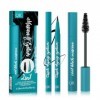 Mascara fibre de soie 4D, Mascara volume et longueur Waterproof, plus épais et Volumineux + Eyeliner, Crayon Eyeliner à Sécha