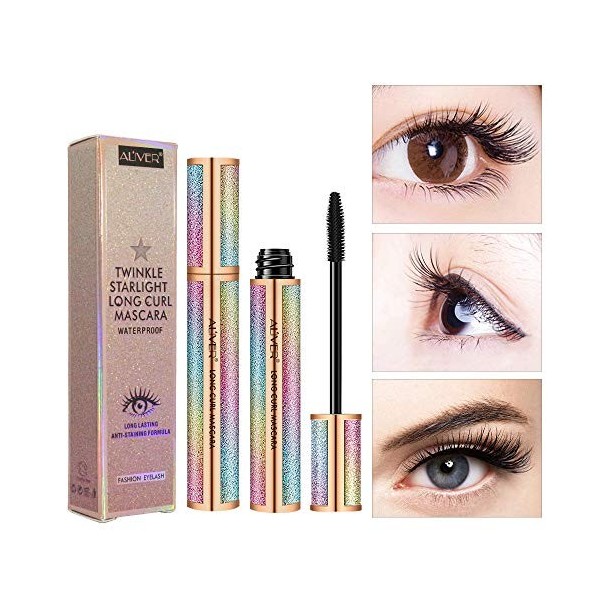 Mascara pour cils en fibre de soie 4D pour des cils plus longs, plus épais et volumineux, des cils naturels imperméables et a