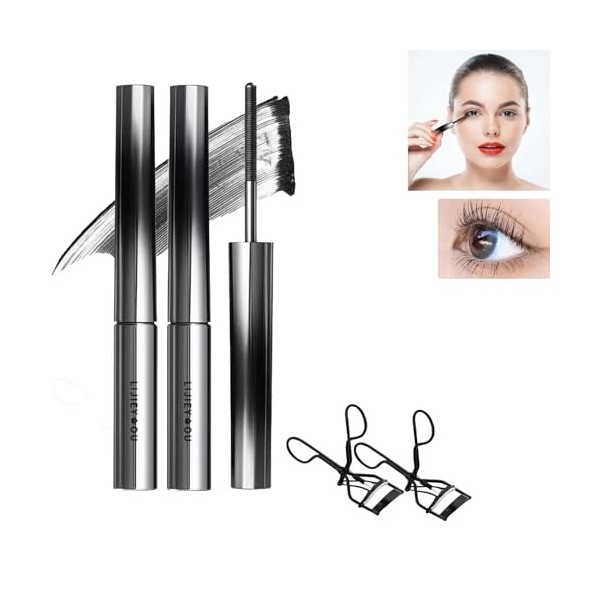 Judydoll - 3D Curling Eyelash Iron Mascara, Bristleless Washable Extra Slim Metal Mascara, Judy Doll Iron Brush Mascara, Wate