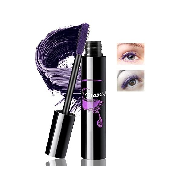 Boobeen Mascara volume coloré pour cils, allongement et volumisation des cils, mascara cils en fibre de soie 4D pour femme, m