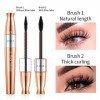 Mascara à cils en fibre de soie 4D avec 2 brosses, Mascara 2 en 1, anti-taches, Pas dagglutination, Pas décaillage, Épais e