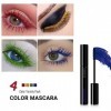 MKNZOME Mascara Coloré, 4 Couleurs Mascara Waterproof Mascara Volume et Longueur Longue Tenue, Sans Bavure, Volumineux, Parfa