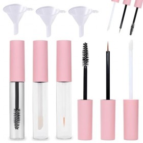 Empty Mascara Tube and Wand Glass Amber, 10ml Empty Mascara Tube Eyeliner Tube and Lip Gloss Tubes with Funnels, Eyelash Crea