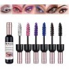 Mascara Coloré, MKNZOME 6 Couleurs Mascara Waterproof Longue Tenue Mascara Fibre de Soie 4d Maquillage Femme Yeux pour Hallow