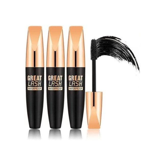 4D Waterproof Silk Fiber Thick Lengthening Mascara, Onebikiniha Mascara, 4d Silk Fiber Eyelash Mascara Waterproof, Lengthenin