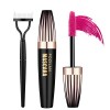 4D Silk Fiber Lash Mascara Waterproof Pink with Eyelash Comb Set, Colored Mascara for Eyelashes Pink Makeup - Lengthening, Vo