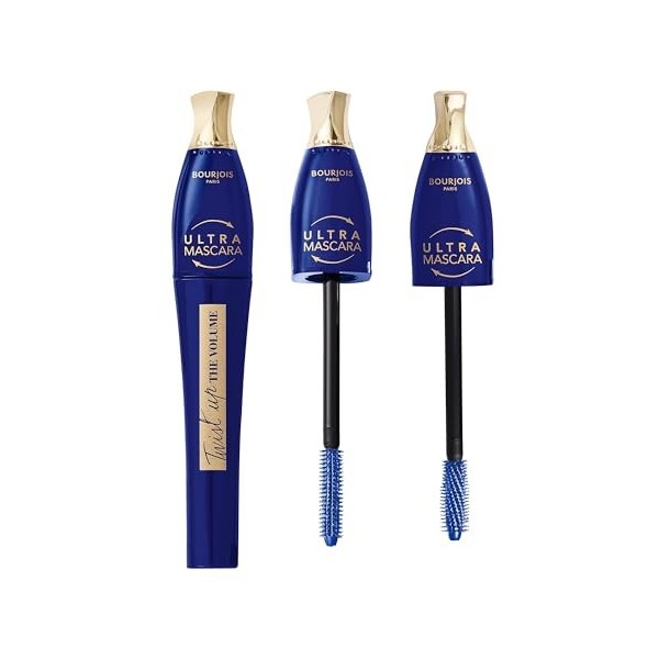 Mascara Bourjois Twist Up The Volume Blue, brosse transformable 2-en-1 pour du volume et de la longueur, tenue jusqu’à 24 h, 