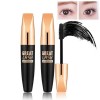 4D Waterproof Silk Fiber Thick Lengthening Mascara,Great Lash Waterproof Eye Makeup,Waterproof Long Lasting Mascara Black Vol