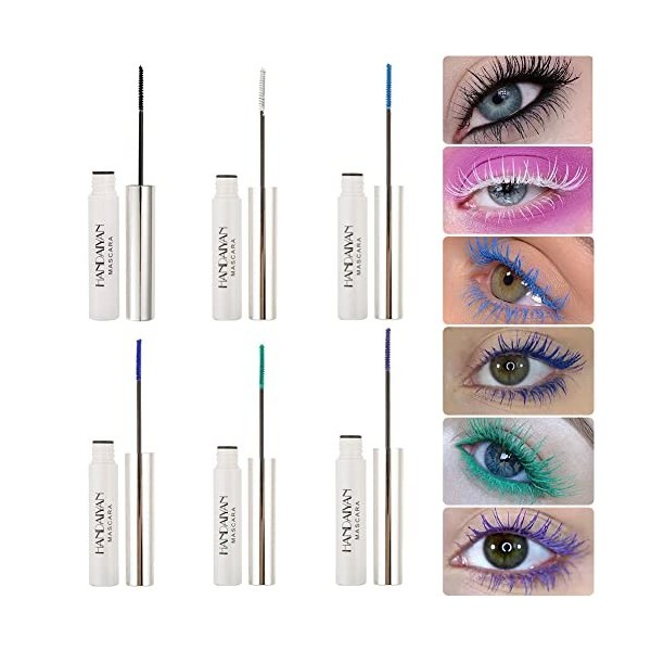 12 Colors Waterproof Mascara Non-Dizzy Long-Lasting Mascara Bleu Blanc Violet Vert Eyelash Eye Makeup