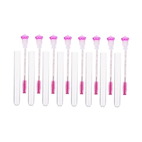 Angoily 16 Pièces Brosse À Mascara Diamant Outils Pour Cils Récipient De Maquillage De Mascara En Cristal Outil De Strass Con