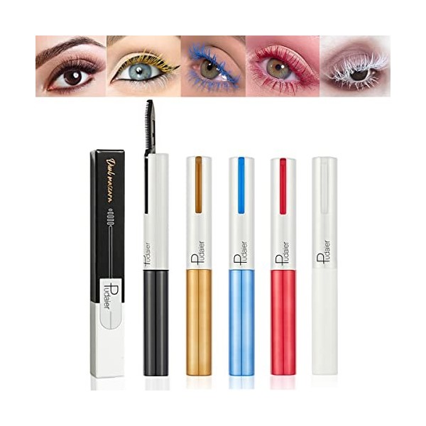 Skynest Mascara Coloré, 5 Couleur Mascara de Curling Mince et Durable Coloré en 3D, Cils Colorés, Pour un Maquillage Des Yeux