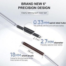 Judy Doll Mascara 3D Curling Curling Mascara sans poils, Mascara en métal extra fin lavable et volumineux noir curling 