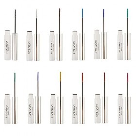 12 Colors Waterproof Mascara Non-Dizzy Long-Lasting Mascara Bleu Blanc Violet Vert Eyelash Eye Makeup