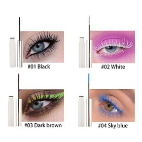 12 Colors Waterproof Mascara Non-Dizzy Long-Lasting Mascara Bleu Blanc Violet Vert Eyelash Eye Makeup