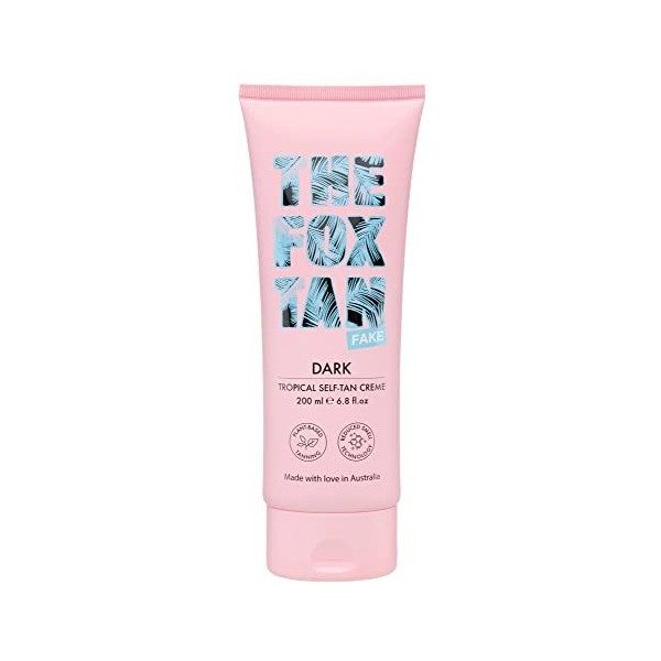 The Fox Tan - Crème Dark Tropical Self-Tan - Autobronzant pour le corps avec DHA 100% naturel, crème autobronzante sans odeur