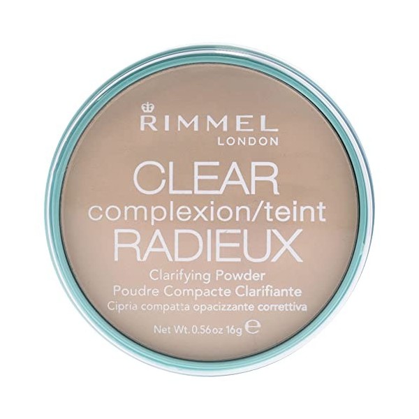 Rimmel London Clear Complexion Clarifying Pressed Face Powder, Instant Retouch and Camouflage for Every Skin Type, Transparen