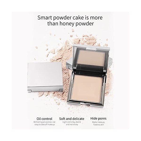 Sonew Poudre Pressée de Finition de 10 G, Maquillage de Poudre Faciale Longue Durée de Contrôle de Lhuile, Poudre Légère Bei