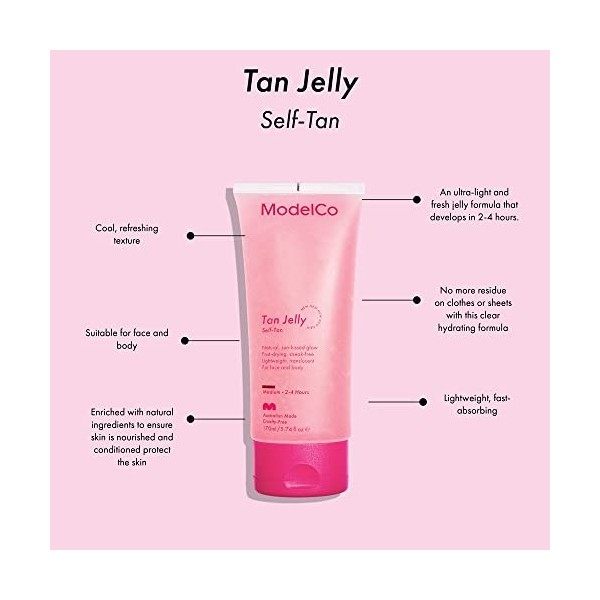 ModelCo Tan Jelly Self-Tan Gel pour Femme pour Visage/Corps Moyen 5.74 oz/170 ml 1 Unité