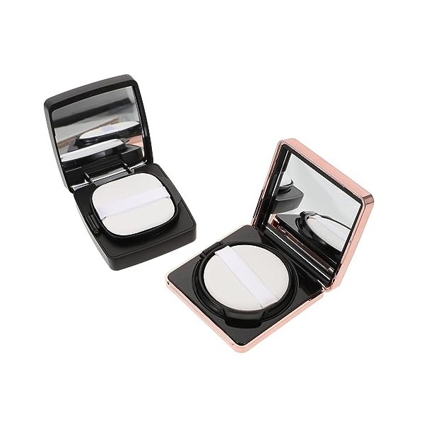 DOITOOL 4 Pièces boîte de houppette récipient rechargeable vide houppette en vrac boite plastique caisse de fondation vide ré