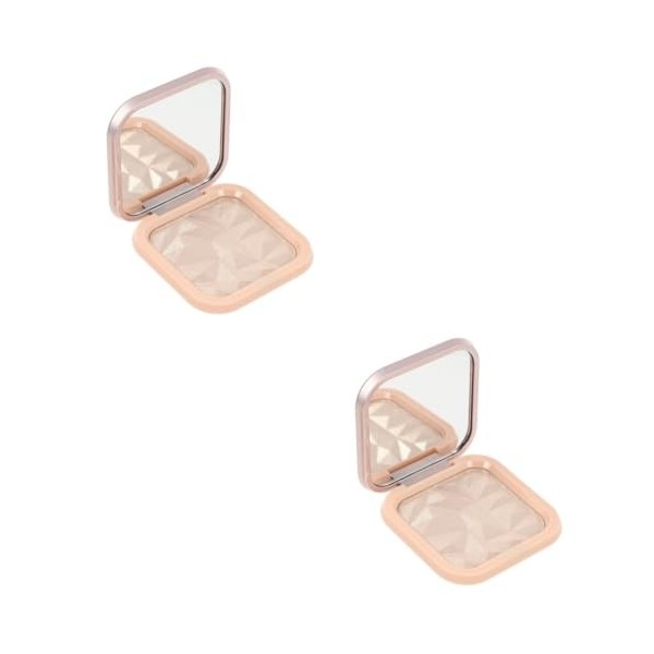 minkissy 2 Pièces Poudre De Surbrillance De Réparation Poudre Compacte Poudre Surligneur Poudre Éclaircissante Pour Le Visage